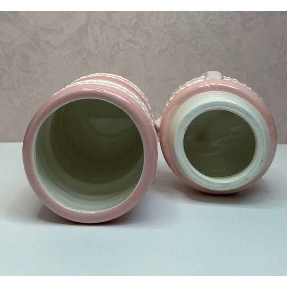 Pink Macaron Ceramic Canister Jar w/ Bow Lid | Coquette Paris Kitchen Décor